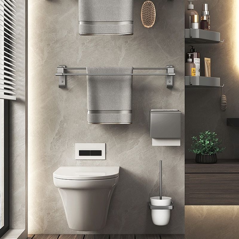BowLift | Modern gray aluminum bathroom accessory set