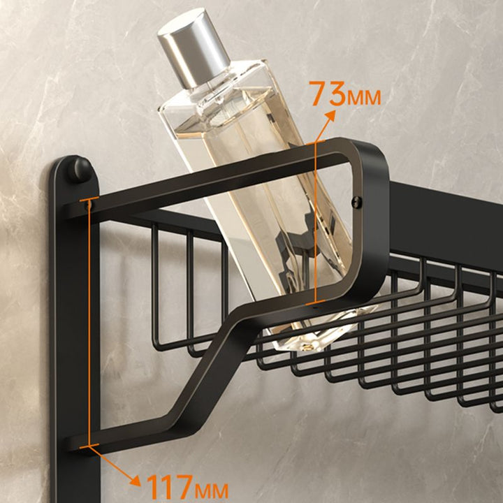 BowLift | Modern Bathroom Set Matte Black Bathroom Shelf Towel Rack Bathroom Accessories Set