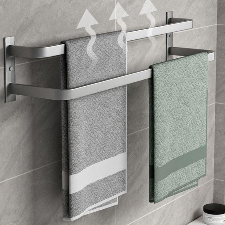 BowLift | Modern gray bathroom hardware set towel rack paper holder bathroom accessory set