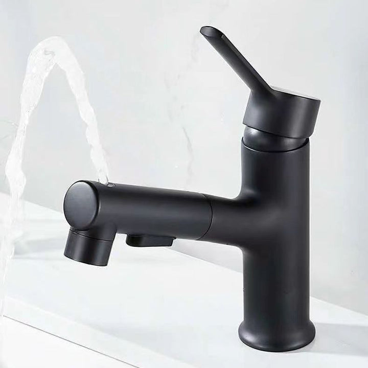 BowLift | Modern Washbasin Faucet Copper 1-Handle Low Arc Pull-Out Washbasin Faucet for Bathroom
