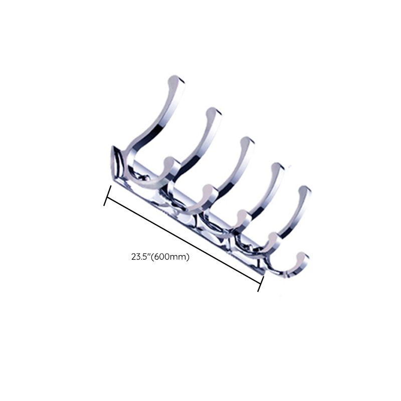 BowLift | Chrome brass modern bathroom accessory set with towel bar/ ring/ paper holder & bathrobe hook