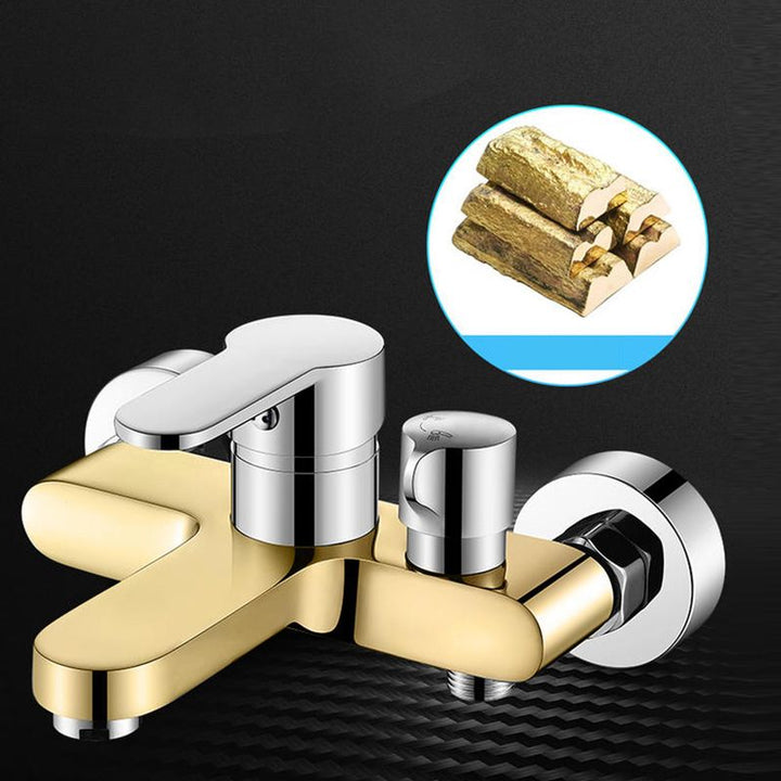 BowLift | Single Lever Bath Mixer 2 Holes Wall Mounted Hand Shower Low Arc Tub Filler