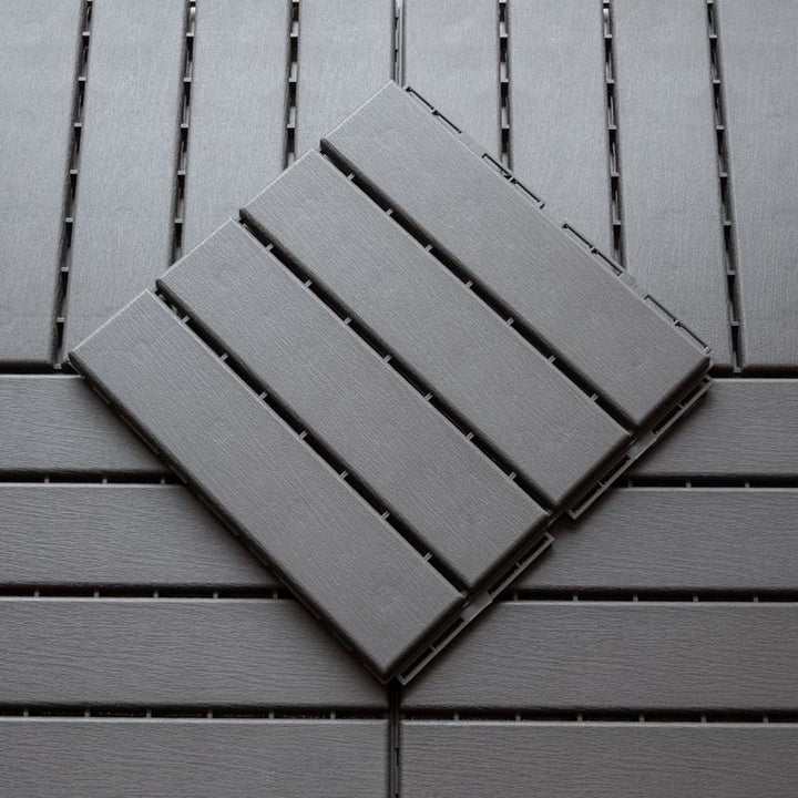 BowLift | Contemporary square wooden tile smooth brown engineered wood for patio garden