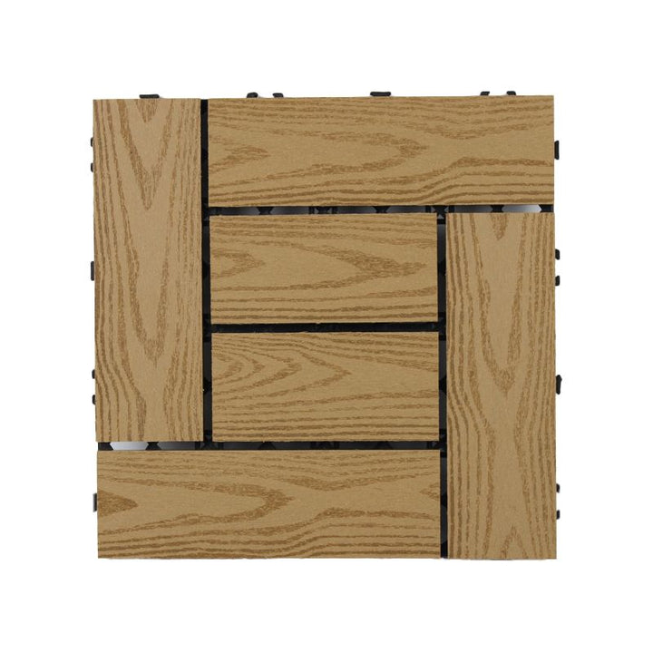 BowLift | 30 cm x 30 cm Square PVC Terrace Tiles Snap Installation Outdoor Floor Tiles