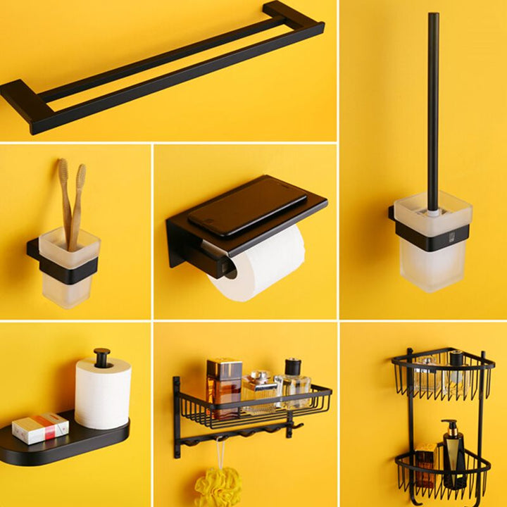 BowLift | Modern Bathroom Accessories Hardware Set Black Bathroom Accessories Hardware Set