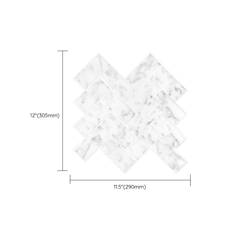 BowLift | Modern Peel & Stick Mosaic Tile PVC Herringbone Peel and Stick Wall Tile