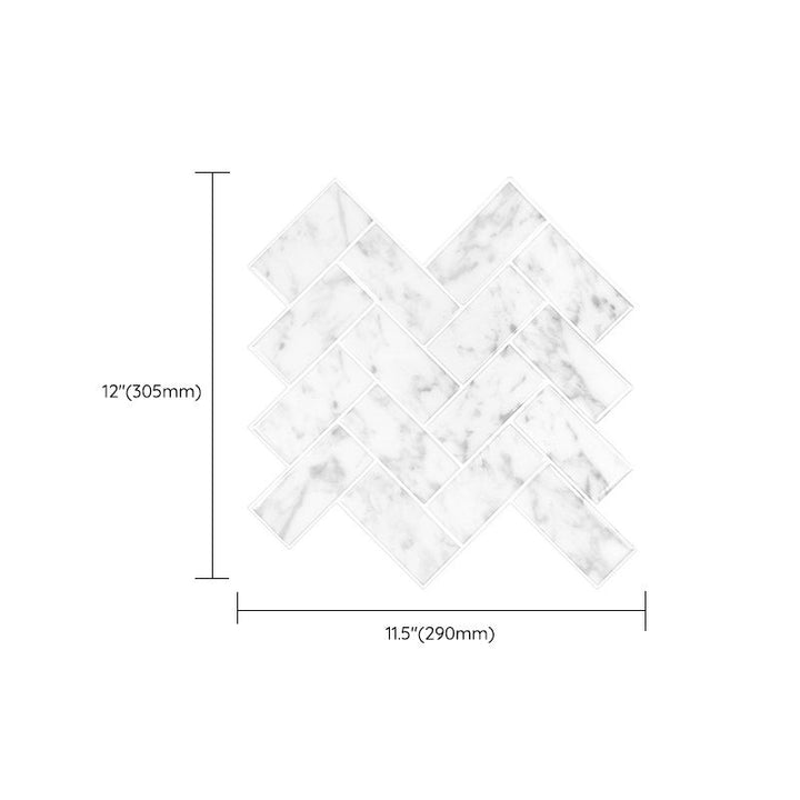 BowLift | Modern Peel & Stick Mosaic Tile PVC Herringbone Peel and Stick Wall Tile