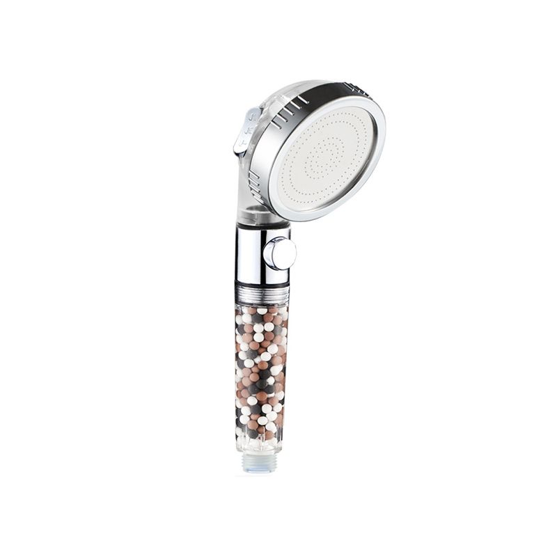 BowLift | Modern Handheld Shower Head Round Filter Ball Spray Head in Silver