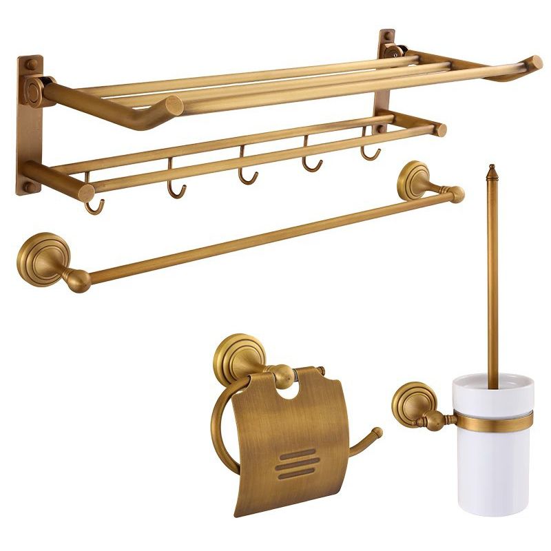 BowLift | 4-piece traditional bathroom accessory set Gold Brass bathroom accessory hardware set