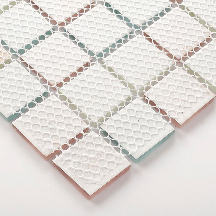 BowLift | 12" x 12" Peel & Stick Glass Square Grid Mosaic Peel and Stick Tile 10-Pack