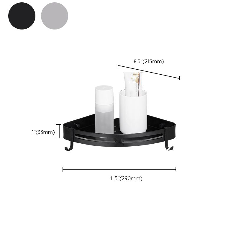 BowLift | Modern Aluminum Bathroom Accessory Set Black/ Silver Bathroom Shelf