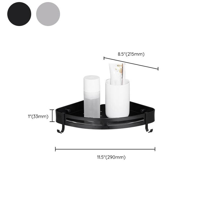 BowLift | Modern Aluminum Bathroom Accessory Set Black/ Silver Bathroom Shelf