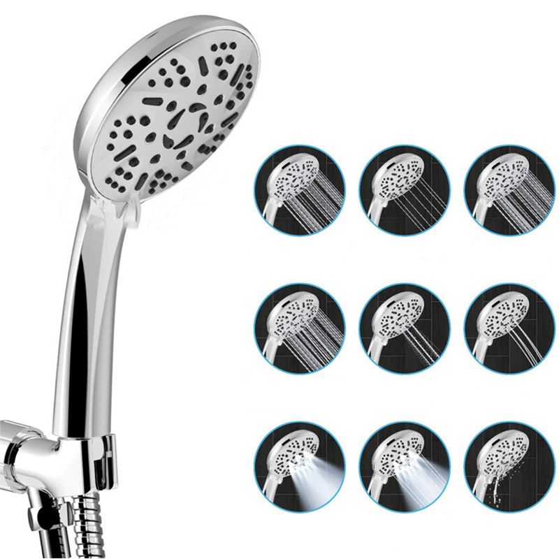 BowLift | Modern Style Dual Shower Head 9-Spray Silver Wall Mount Shower Head