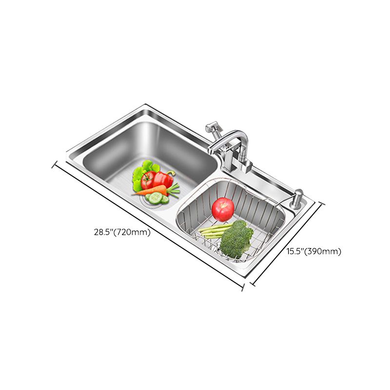 BowLift | Modern Style Kitchen Sink Stainless Steel 2 Holes Top Mount Kitchen Sink
