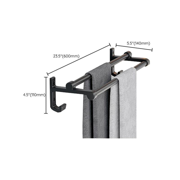 BowLift | Modern Aluminum Bathroom Accessory Set Matte Black Bathroom Shelf/Towel Holder/Paper Holder