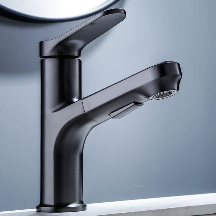 BowLift | Vessel Sink Faucet Modern Pull-Out Bathroom Faucet with One Lever Handle