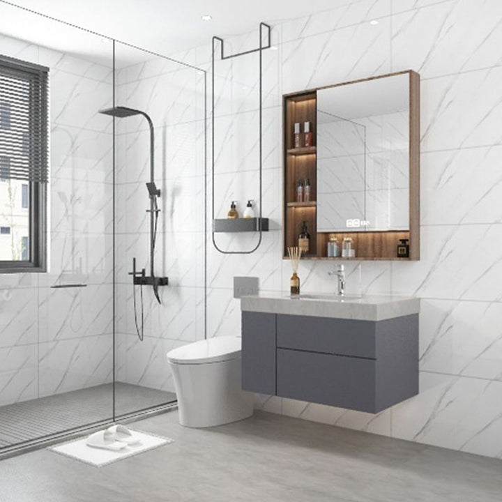 BowLift | Modern Marbling Single Plate Waterproof Back Wall Rectangular Wall Tile