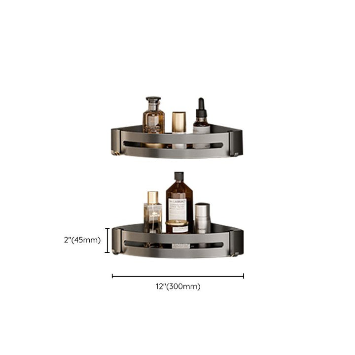 BowLift | Aluminum modern bathroom accessories set polished gray bathroom shelf/paper holder/robe hook