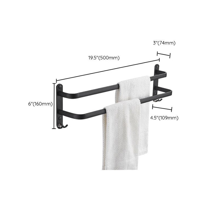 BowLift | Modern black aluminum bathroom accessory set towel bar bathroom fittings