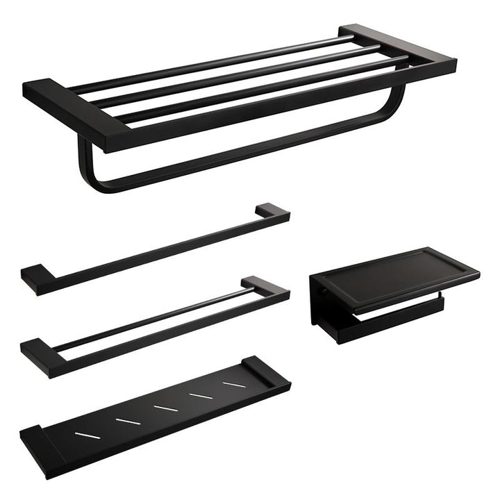 BowLift | Traditional Bathroom Accessories Hardware Set in Black Metal