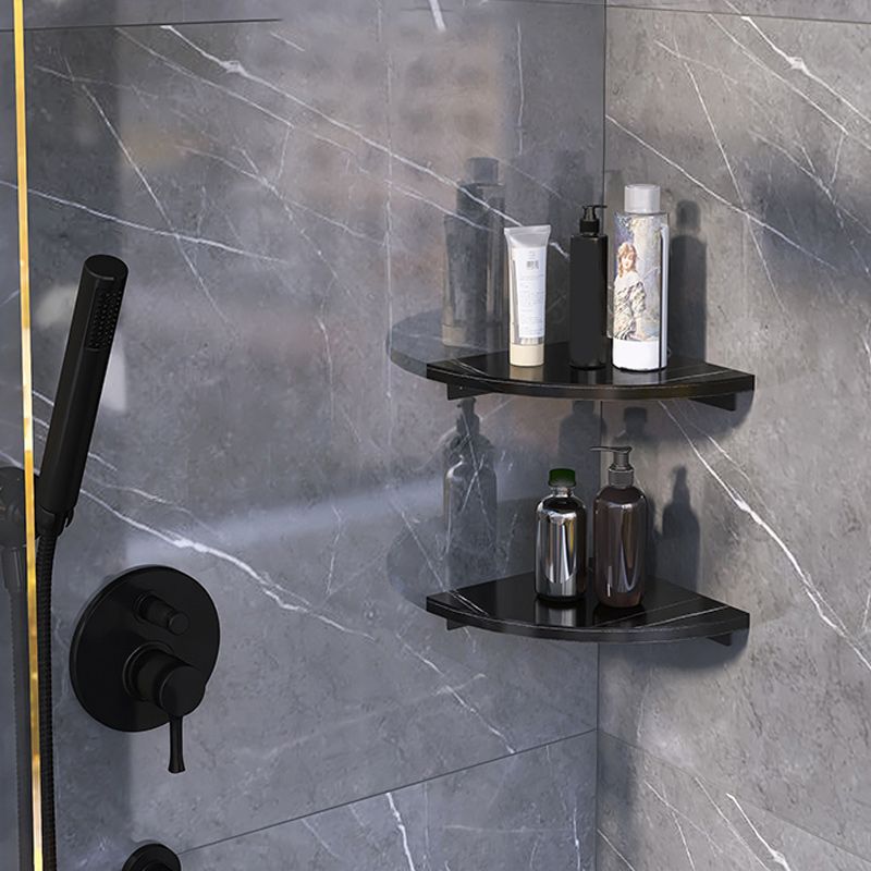 BowLift | 3-piece modern bathroom accessory set marble and metal bathroom shelf
