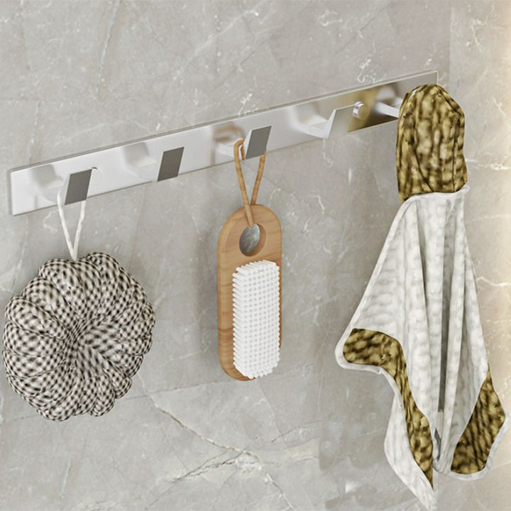 BowLift | Modern Bathroom Accessories Set Silver Bathroom Shelf Towel Holder Bathroom Accessories Kit