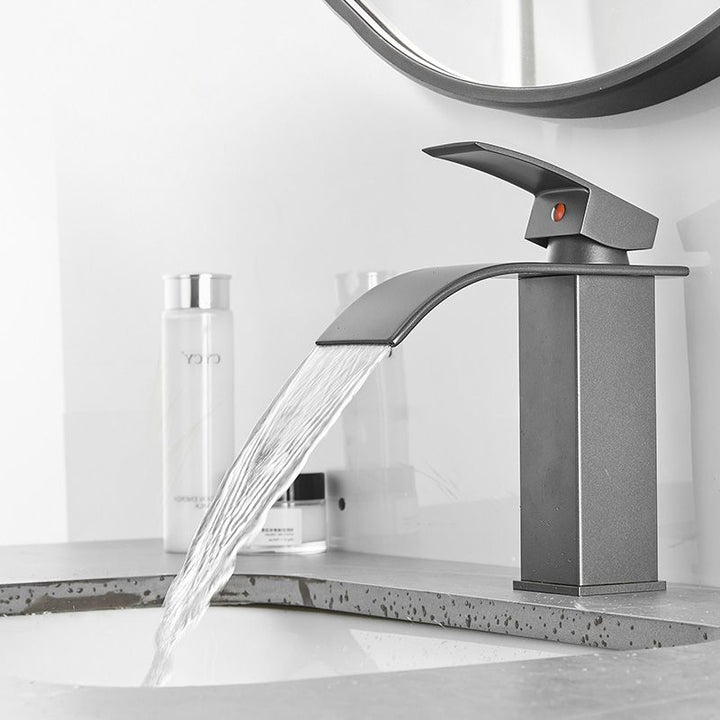 BowLift | Modern Bathtub Faucet Waterfall Spout Lever Handle Brass Sink Faucet