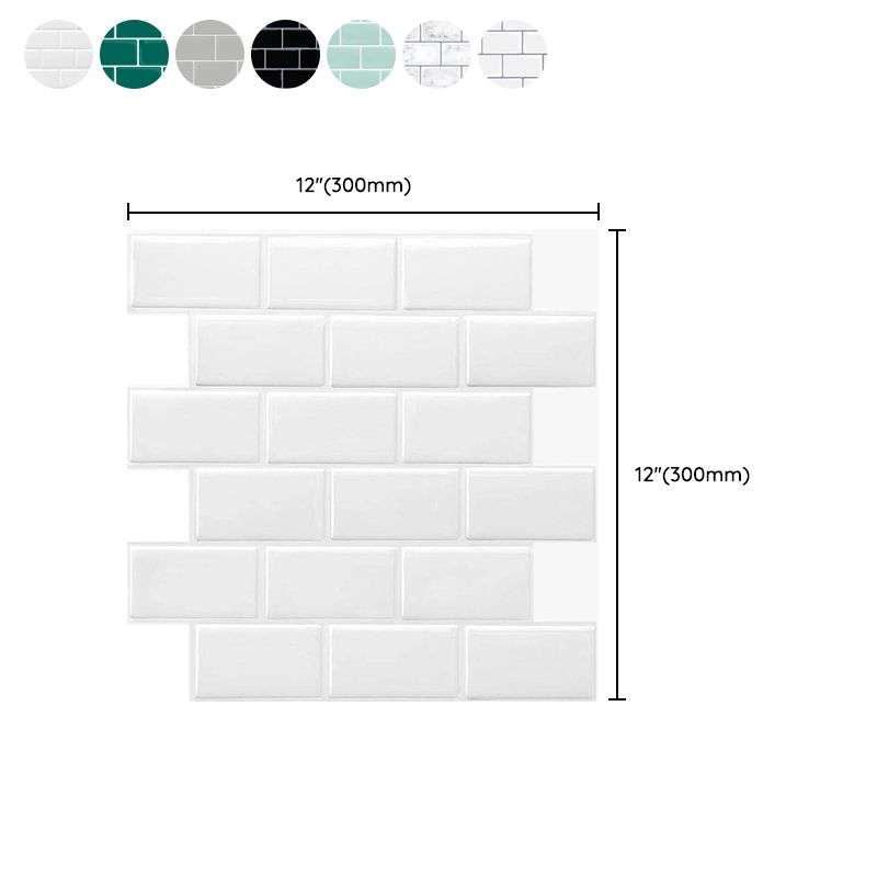 BowLift | Plastic Peel & Stick Subway Tile Square Peel and Stick Back Wall Tile