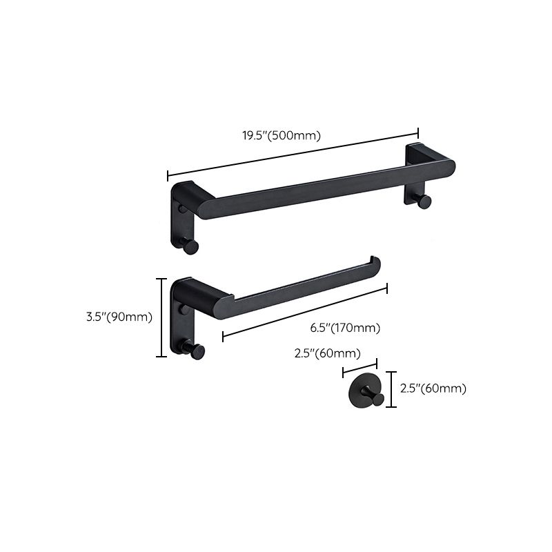 BowLift | Metal Bathroom Set 5-piece Modern Style Black Bathroom Accessories Set