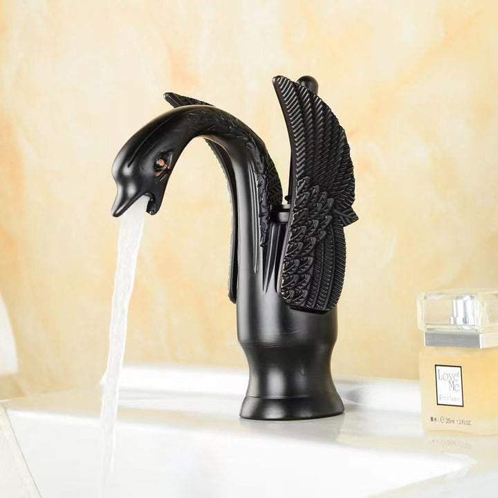 BowLift | Full brass bathroom sink faucet hot and cold water single handle sink faucet