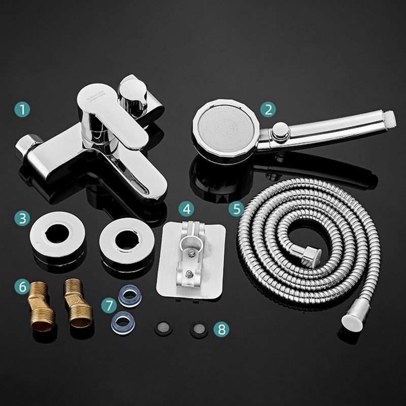 BowLift | Single Lever Bath Mixer 2 Holes Wall Mounted Hand Shower Low Arc Tub Filler