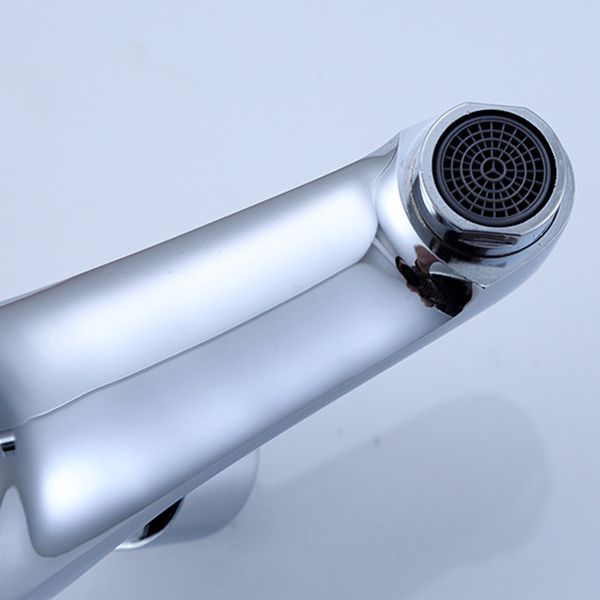 BowLift | Modern sink faucet with brass knob handle, low arc, washbasin faucet