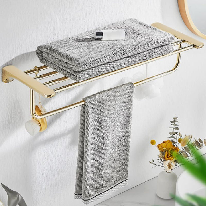 BowLift | Traditional Bathroom Fixtures Gold Bathroom Shelf Bathroom Accessory Set