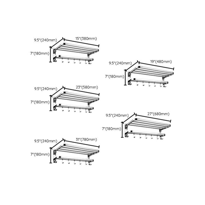 BowLift | Modern Bathroom Accessory Set Made of Chrome-Plated Stainless Steel with Bathrobe Hook/Towel Bar