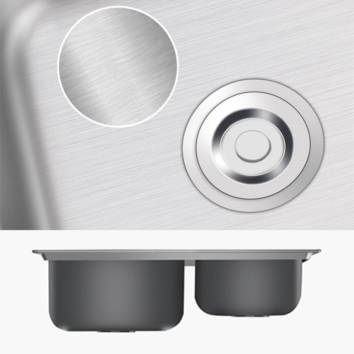 BowLift | Modern Style Kitchen Sink Stainless Steel 2 Holes Top Mount Kitchen Sink