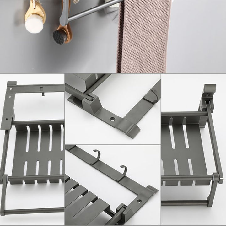 BowLift | Modern Bathroom Fixture Set Towel Bar Gray Bathroom Shelf Bathroom Set