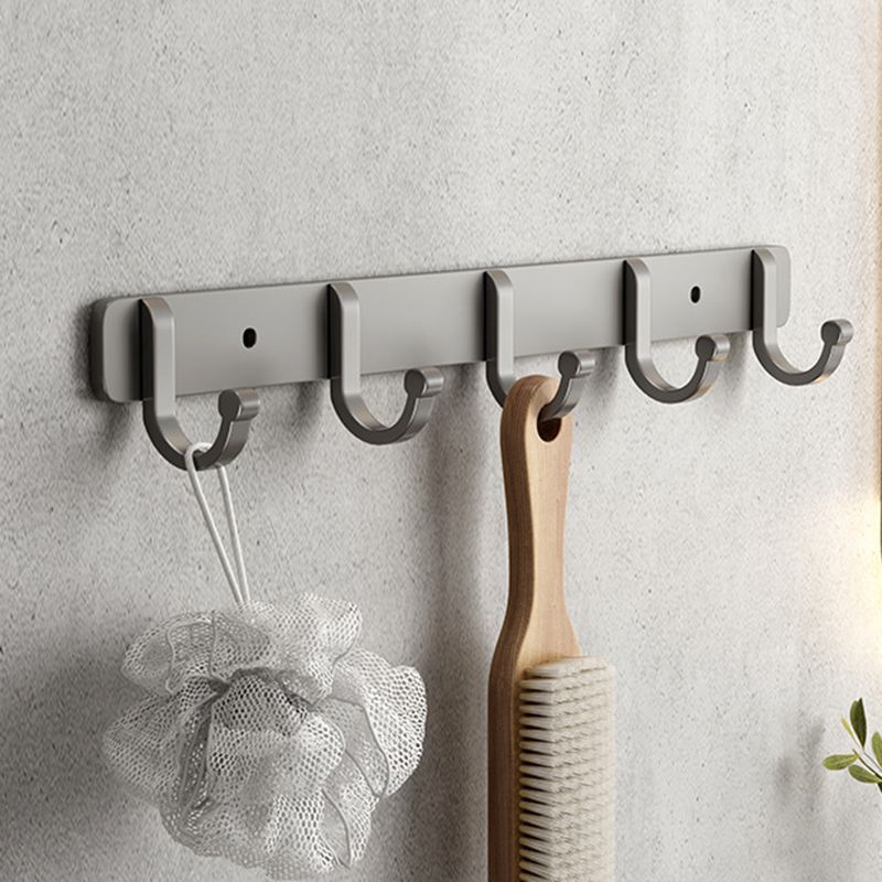 BowLift | Gray contemporary bathroom accessory set bathroom shelf/towel holder & bathrobe hook incl.