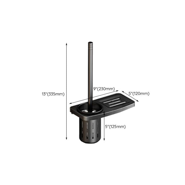 BowLift | Classic Bathroom Accessories Set in Aluminum Black Finish Bathrobe Hook/ Towel Bar