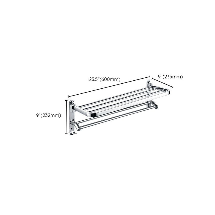 BowLift | Chrome Modern Bathroom Hardware Set Stainless Steel Towel Hook/Towel Rail & Bathroom Shelf