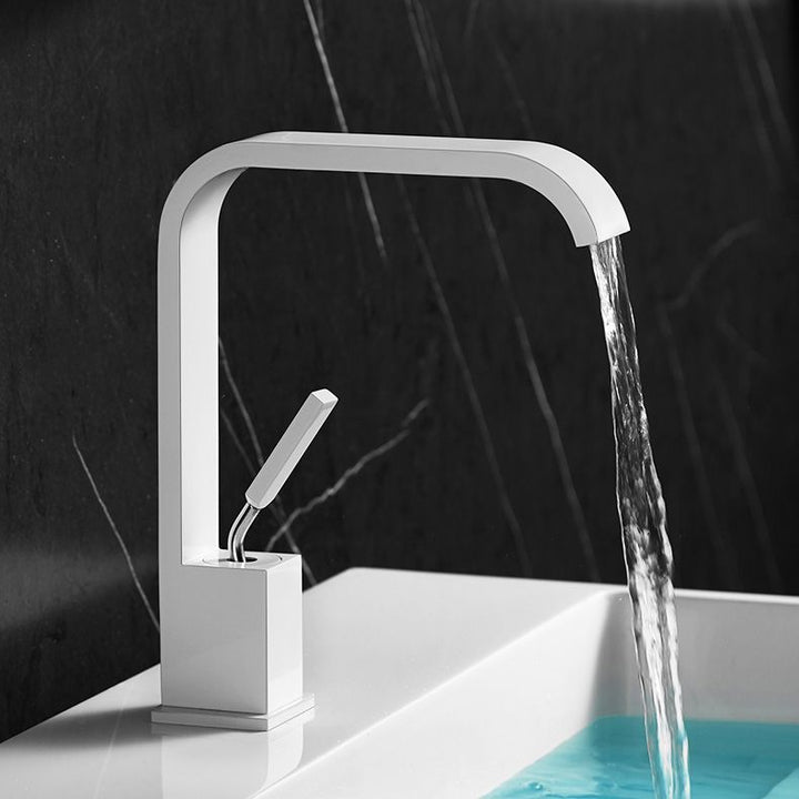 BowLift | Unique Sink Faucet Bathroom Brass Solid Color Waterfall Spout Faucet