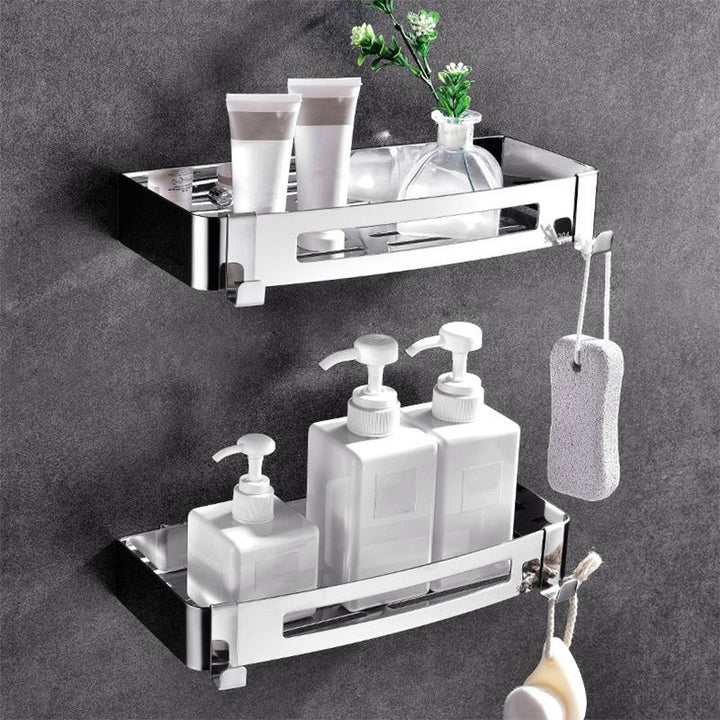 BowLift | Modern Bathroom Hardware Set Silver Bathroom Shelf Bathroom Hardware Set