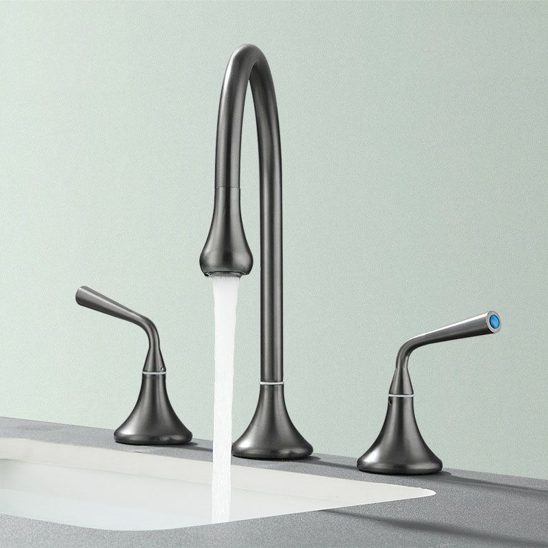 BowLift | Double Handle Tub Spout Deck Mounted High Arc Brass Modern Roman Tub Spout