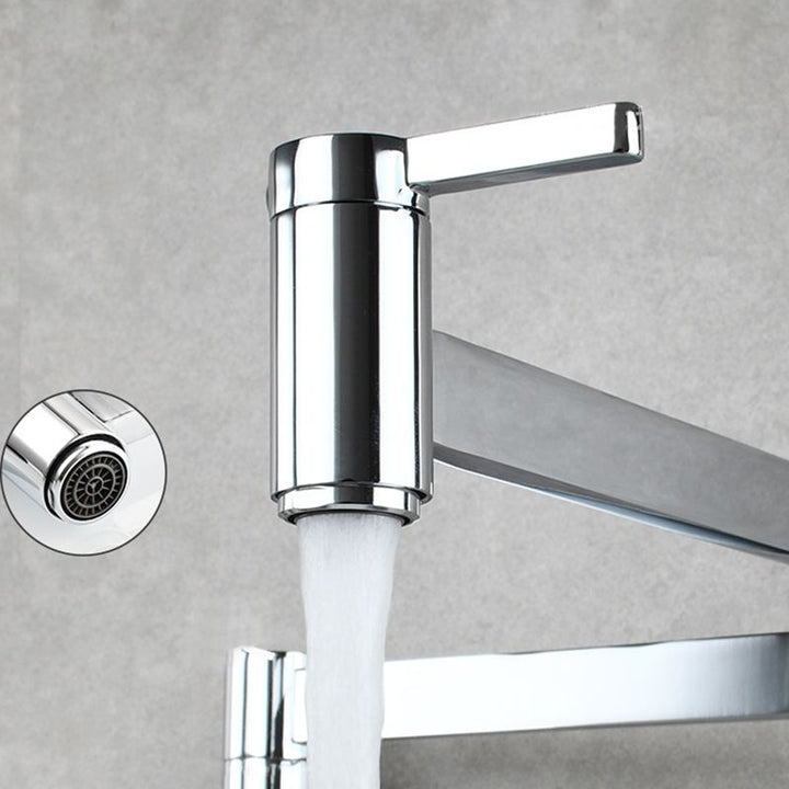 BowLift | 1-handle brushed nickel widespread faucet 1 hole wall-mounted bathroom faucet with brass