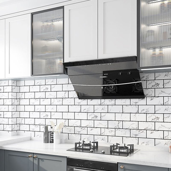 BowLift | Modern Peel and Stick Tile PVC Rectangular 10 Pack Peel & Stick Field Tile for the Kitchen