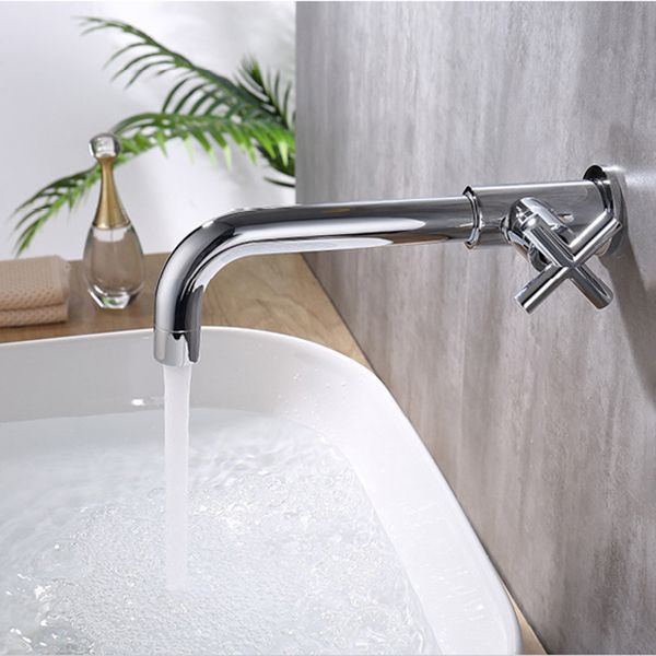 BowLift | Glam Wall-mounted Bathroom Faucet Copper Single Handle Low Arc Basin Faucet for Bathroom