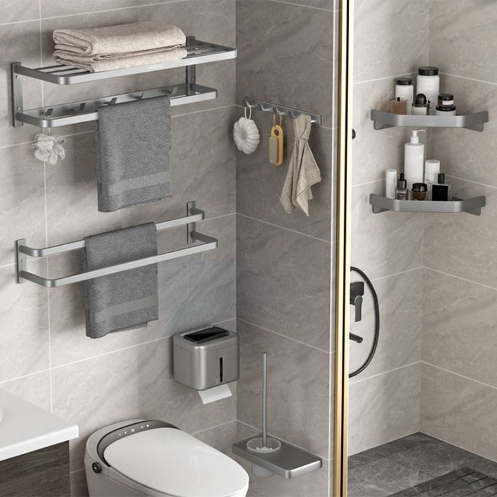 BowLift | Modern Gray Bathroom Accessory Kit Paper Holder Bath Shelf Bathroom Hardware Set