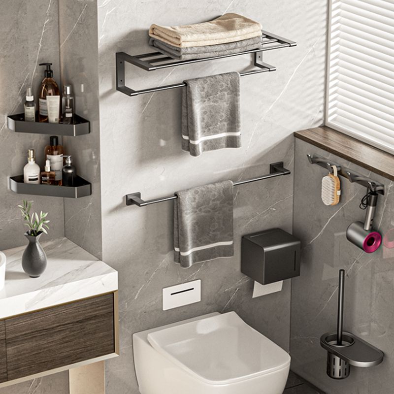 BowLift | Modern bathroom accessory set Bathroom shelf Towel bar gray bathroom accessory set