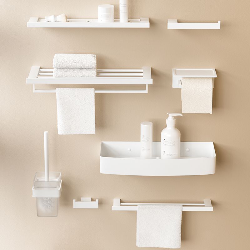 BowLift | Modern White Bathroom Accessory Set Stainless Steel Bath Hardware Set