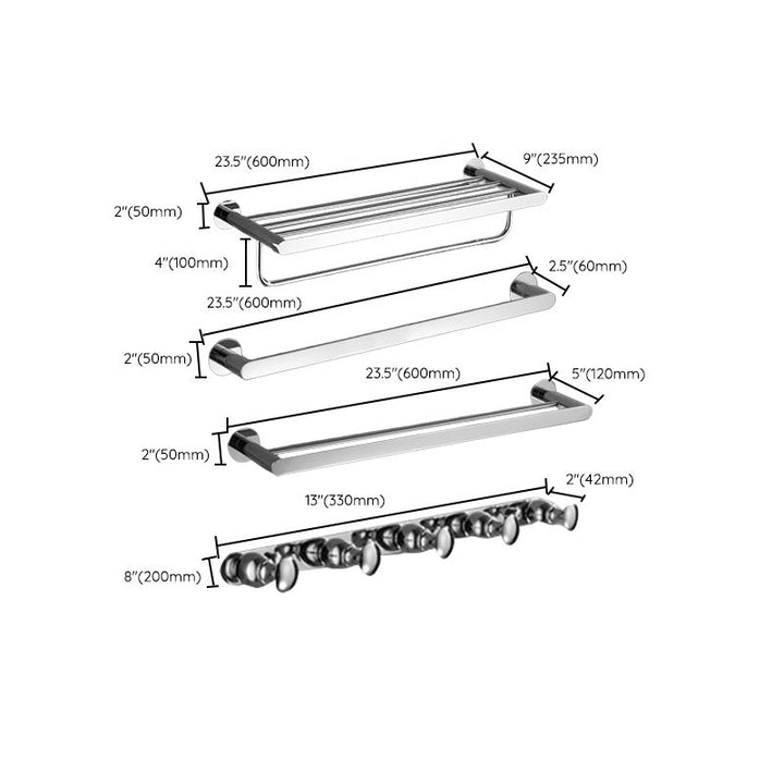 BowLift | Modern Bathroom Accessory Hardware Set Silver Bathroom Hardware Set