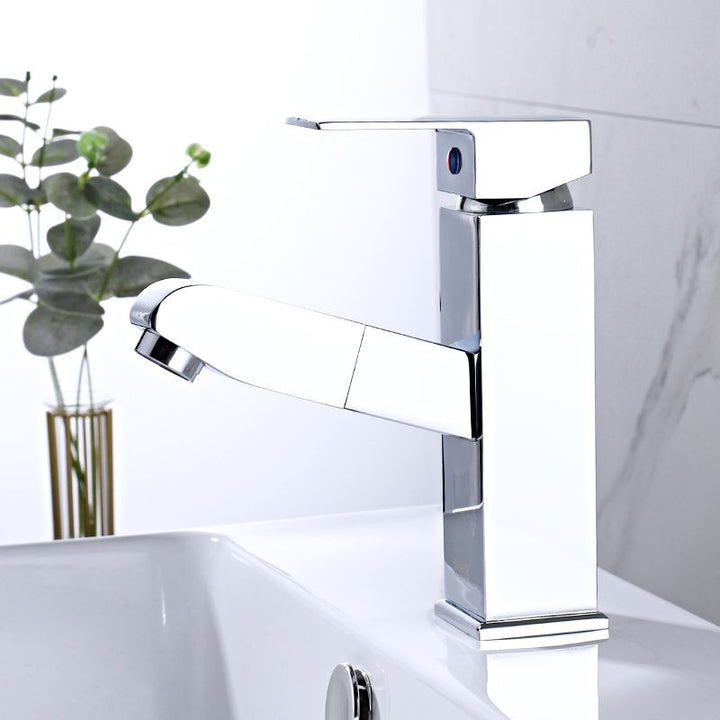 BowLift | Modern Pull-Out Single-Handle Faucet Bathroom Sink Faucet
